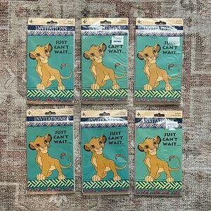 Disney Lion King NWTs Vintage Birthday Party Invitations